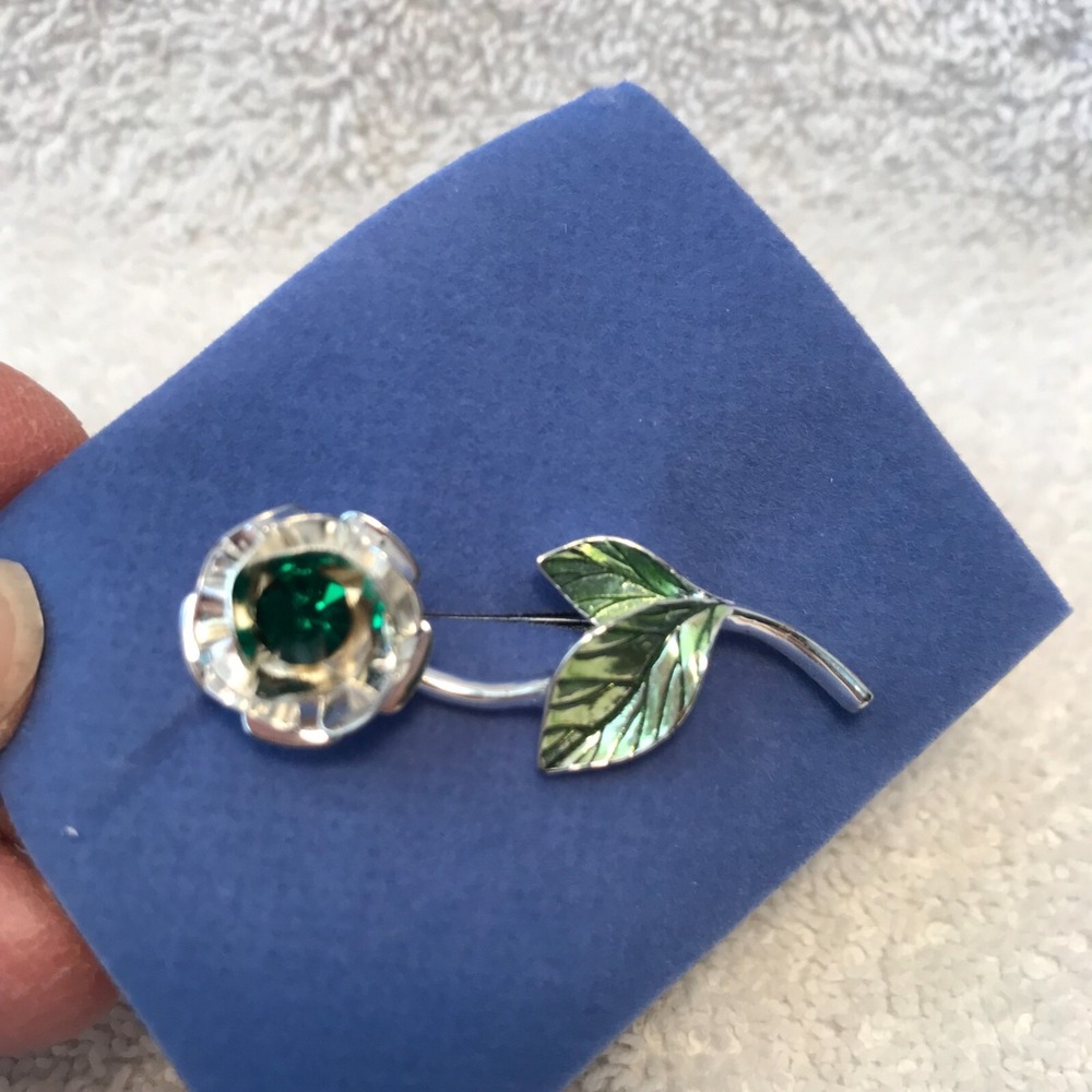 Vintage Avon Birthstone Rose Pin - May